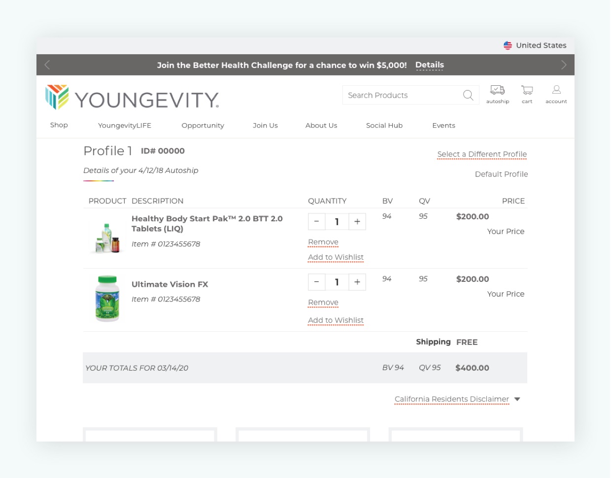 Custom Autoship Dashboard